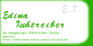 edina kuhtreiber business card