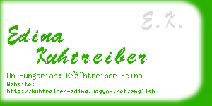 edina kuhtreiber business card